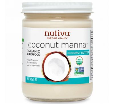 Nutiva, Органический продукт, Coconut Manna, кокос в виде пюре, 425 г