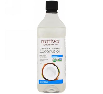 Nutiva, Органическое жидкое кокосовое масло, классическое, 32 жидкие унции (946 мл)