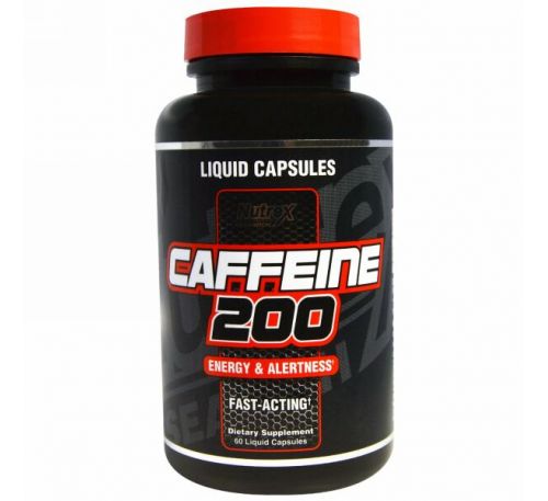 Nutrex Research, Кофеин 200, энергия и внимательность, 60 капсул с жидким наполнением