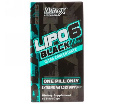Nutrex Research, Lipo-6 Black Hers, ультраконцентрированный, 60 черных капсул