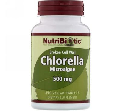 NutriBiotic, Микроводоросль хлорелла, 500 мг, 150 веганских таблеток