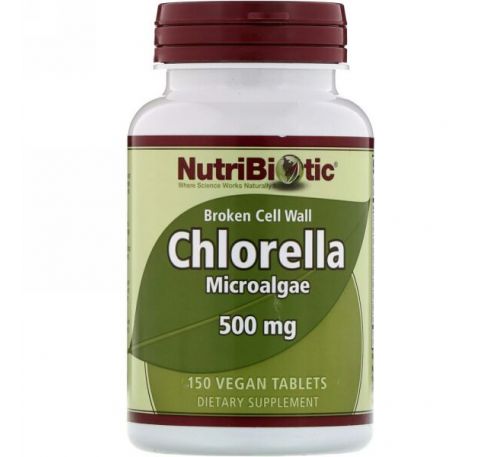 NutriBiotic, Микроводоросль хлорелла, 500 мг, 150 веганских таблеток