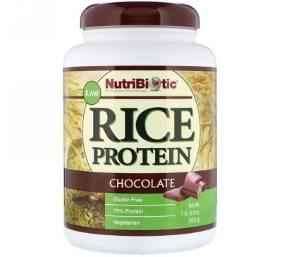 NutriBiotic, Рисовый белок с шоколадом, 1 фунт и 6.9 унций (650 г)