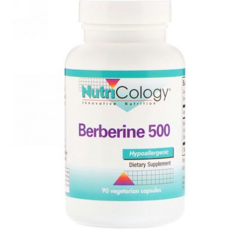 Nutricology, Берберин 500, 90 вегетарианских капсул