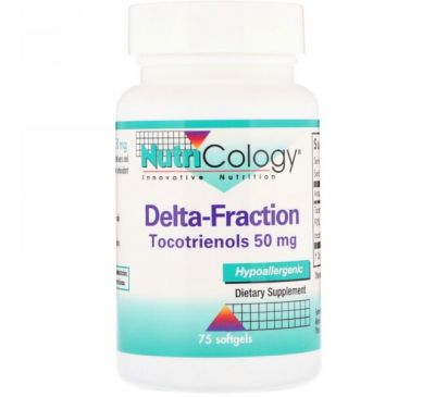 Nutricology, Дельта-фракция, токотринол, 50 мг, 75 капсул