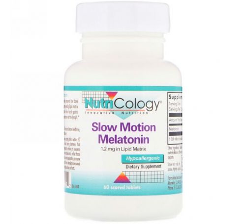 Nutricology, Мелатонин медленного действия, 60 делимых таблеток