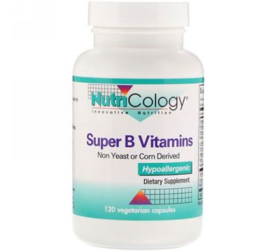 Nutricology, Супер-комплекс витаминов группы B, 120 растительных капсул