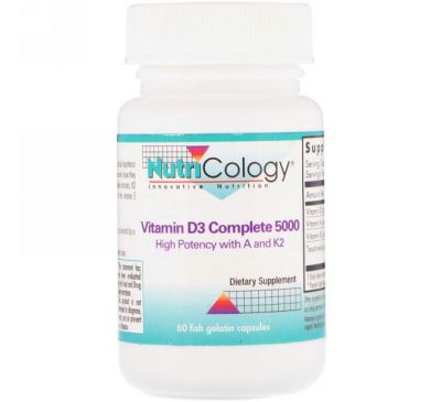 Nutricology, Vitamin D3 Complete 5000, 60 Fish Gelatin Capsules