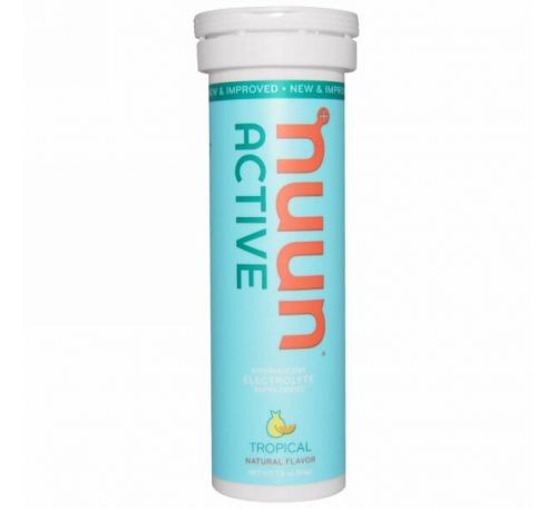 Nuun, Active, Effervescent Electrolyte Supplement, Tropical, 1.9 oz (54 g)