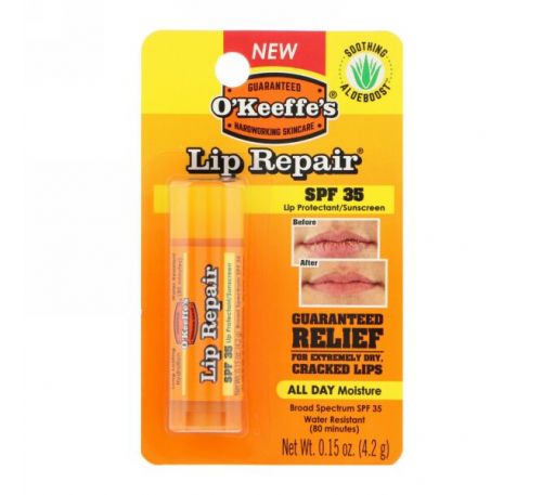 O'Keeffe's, Lip Repair, Soothing Aloeboost, SPF 35, 0.15 oz (4.2 g)
