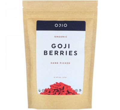 Ojio, Органические ягоды годжи, собраны вручную, 8 унций (227 г)