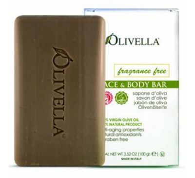 Olivella, Неароматизированное мыло для лица и тела, 3,52 унции (100 г)