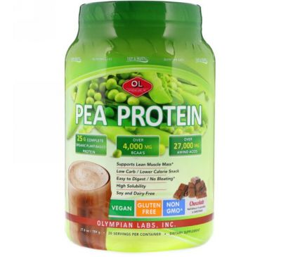 Olympian Labs Inc., Lean & Healthy Pea Protein, Chocolate, 27.6 oz (784 g)
