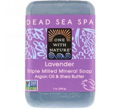 One with Nature, Triple Milled Mineral Soap Bar, Lavender, 7 oz (200 g)