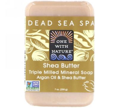 One with Nature, Triple Milled Mineral Soap Bar, Shea Butter, 7 oz (200 g)
