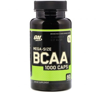 Optimum Nutrition, Аминокислотный комплекс BCAA 1000 Caps, большая упаковка, 1 г, 60 капсул