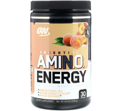Optimum Nutrition, Essential Amino Energy, белый персиковый чай, 9,5 унций (270 г)