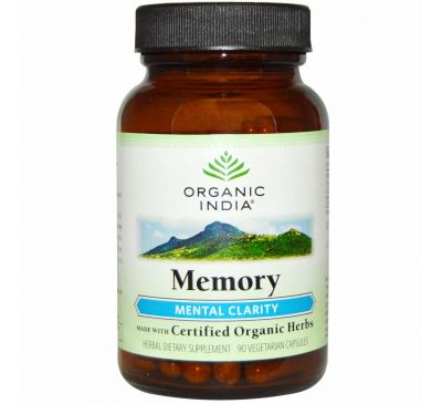 Organic India, Memory, ясность ума, 90 растительных капсул