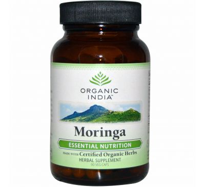 Organic India, Моринга, 90 растительных капсул