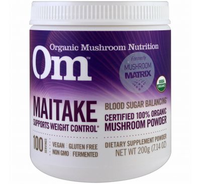 Organic Mushroom Nutrition, Грифола курчавая, грибной порошок, 7.14 унций (200 г)