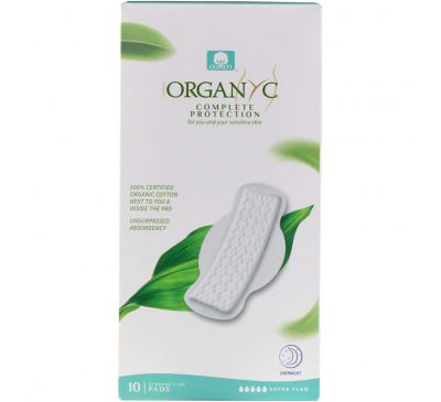 Organyc, Organic Cotton Pads, Super Flow, 10 Pads