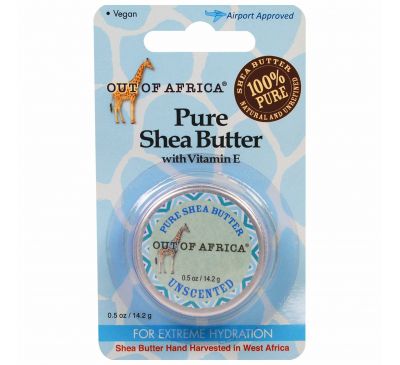 Out of Africa, Натуральное масло Ши с витамином Е, без запаха, 0.5 унций (14.2 г)