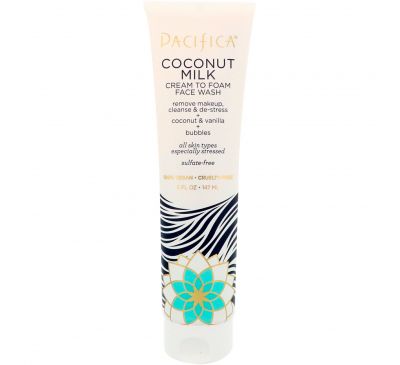 Pacifica, Coconut Milk Cream to Foam Face Wash, 5 fl oz (147 ml)