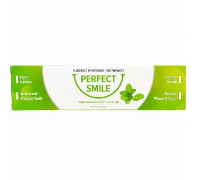 Perfect Smile, Отбеливающая зубная паста с фтором и коэнзимом Q10-SR, 4,2 унции (119 г)