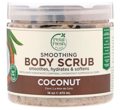 Petal Fresh, Pure, Smoothing Body Scrub, Coconut , 16 oz (473 ml)