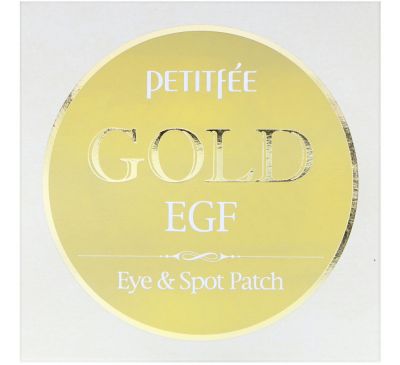 Petitfee, Gold & EGF, патчи для глаз/прыщей, 60 патчей на глаза/30 патчей на прыщи