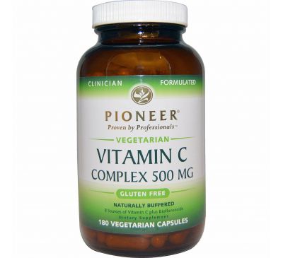 Pioneer Nutritional Formulas, Комплекс витаминов группы C, 500 мг, 180 растительных таблеток