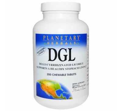 Planetary Herbals, DGL, деглицирризованная солодка, 200 жевательных таблеток