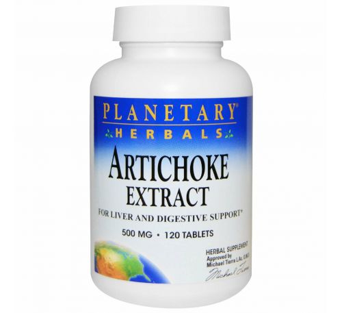 Planetary Herbals, Экстракт артишока, 500 мг, 120 таблеток