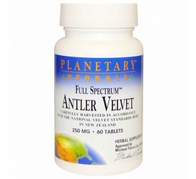 Planetary Herbals, Полный спектр, отростки оленьего рога, 250 мг, 60 таблеток