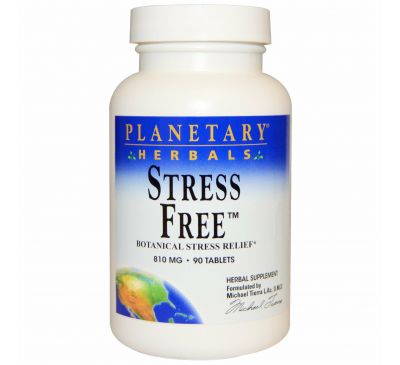 Planetary Herbals, Stress Free, снятие стресса с помощью растений, 810 мг, 90 таблеток