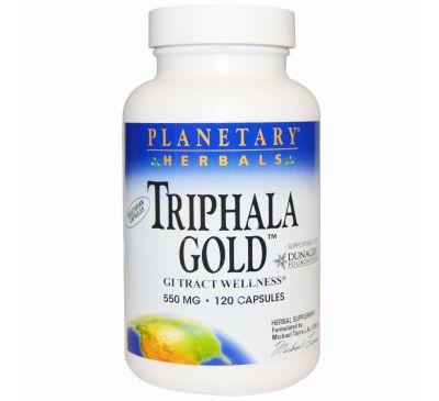 Planetary Herbals, "Трифала Голд", здоровье желудочно-кишечного тракта, 550 мг, 120 капсул