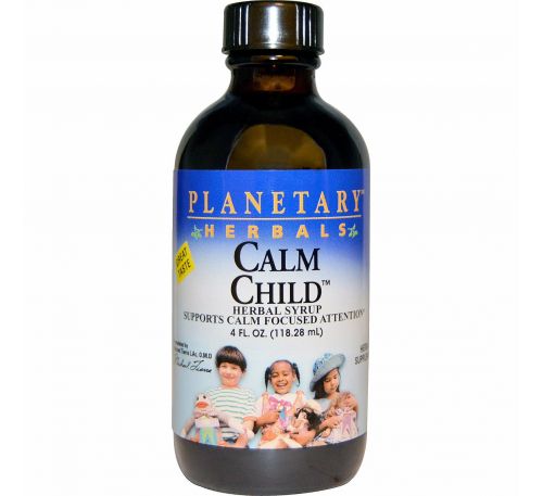 Planetary Herbals, Успокаивающее для детей, травяной сироп, 4 жидких унции (118.28 мл)