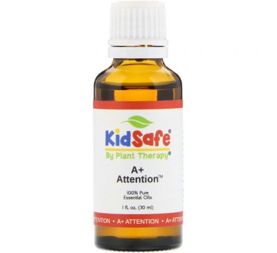 Plant Therapy, KidSafe, 100% чистые эфирные масла, A+ Attention, 1 ж. унц. (30 мл)