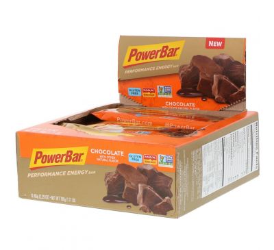 PowerBar, Батончик Performance Energy Bar, шоколад, 12 батончиков по 2,29 унц. (65 г) каждый