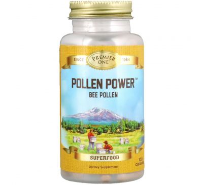 Premier One, Pollen Power Пчелиная пыльца, 100 капсул