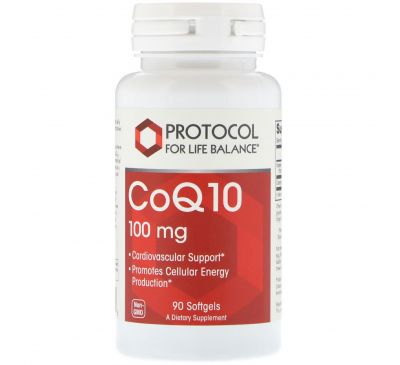 Protocol for Life Balance, CoQ10, 100 мг, 90 мягких таблеток
