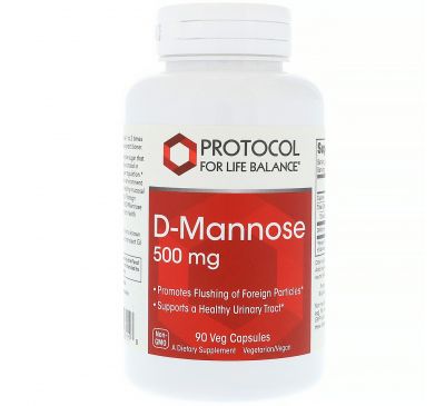 Protocol for Life Balance, D-Манноза, 500 мг , 90 вегетарианских капсул
