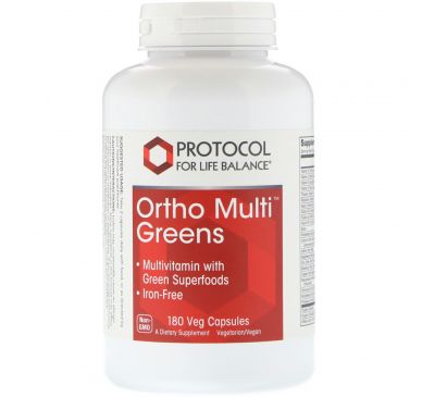Protocol for Life Balance, Ortho Multi Greens, 180 вегетарианских капсул