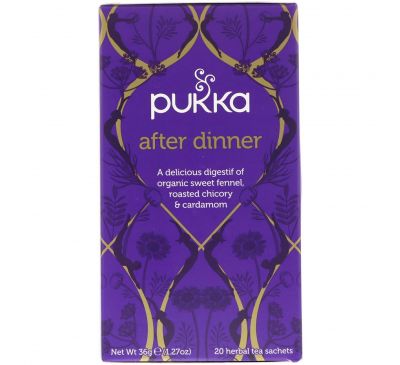 Pukka Herbs, После ужина, травяной чай, 20 пакетиков, 1.27 унций (36 г)