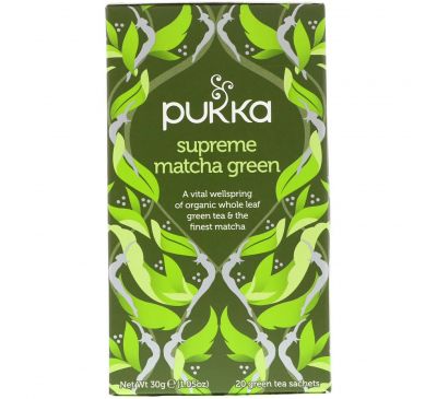 Pukka Herbs, Supreme Matcha Green, 20 Green Tea Sachets - 1.05 oz (30 g) Each