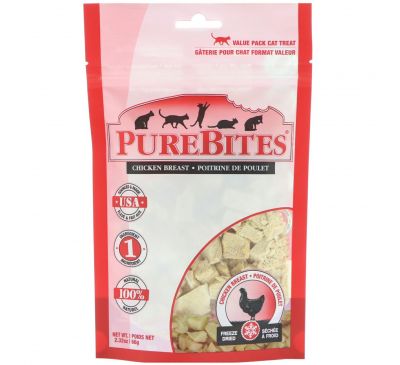 Pure Bites, Freeze Dried, Cat Treats, Chicken Breast , 2.32 oz (66 g)