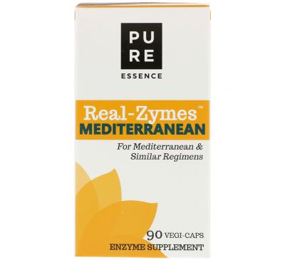 Pure Essence, Real-Zymes, средиземноморское питание, 90 капсул в растительной оболочке