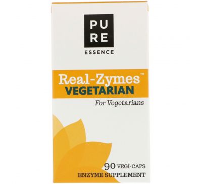 Pure Essence, Real-Zymes, вегетарианское питание, 90 капсул в растительной оболочке