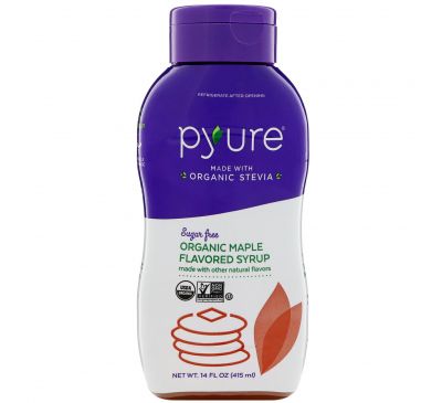 Pyure, Органический кленовый сироп без сахара и с ароматизаторами, 415 мл
