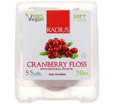 RADIUS, Cranberry Floss with Natural Xylitol, 55 yds (50 m)